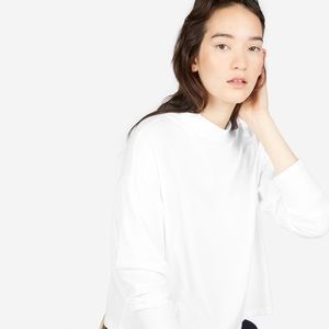 Everlane Square Mockneck Tee (Long-sleeved; White)